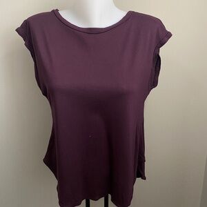 Wilfred‎ Criss-Cross / Open Back Women's Short Sleeve Plum Tee Size Small